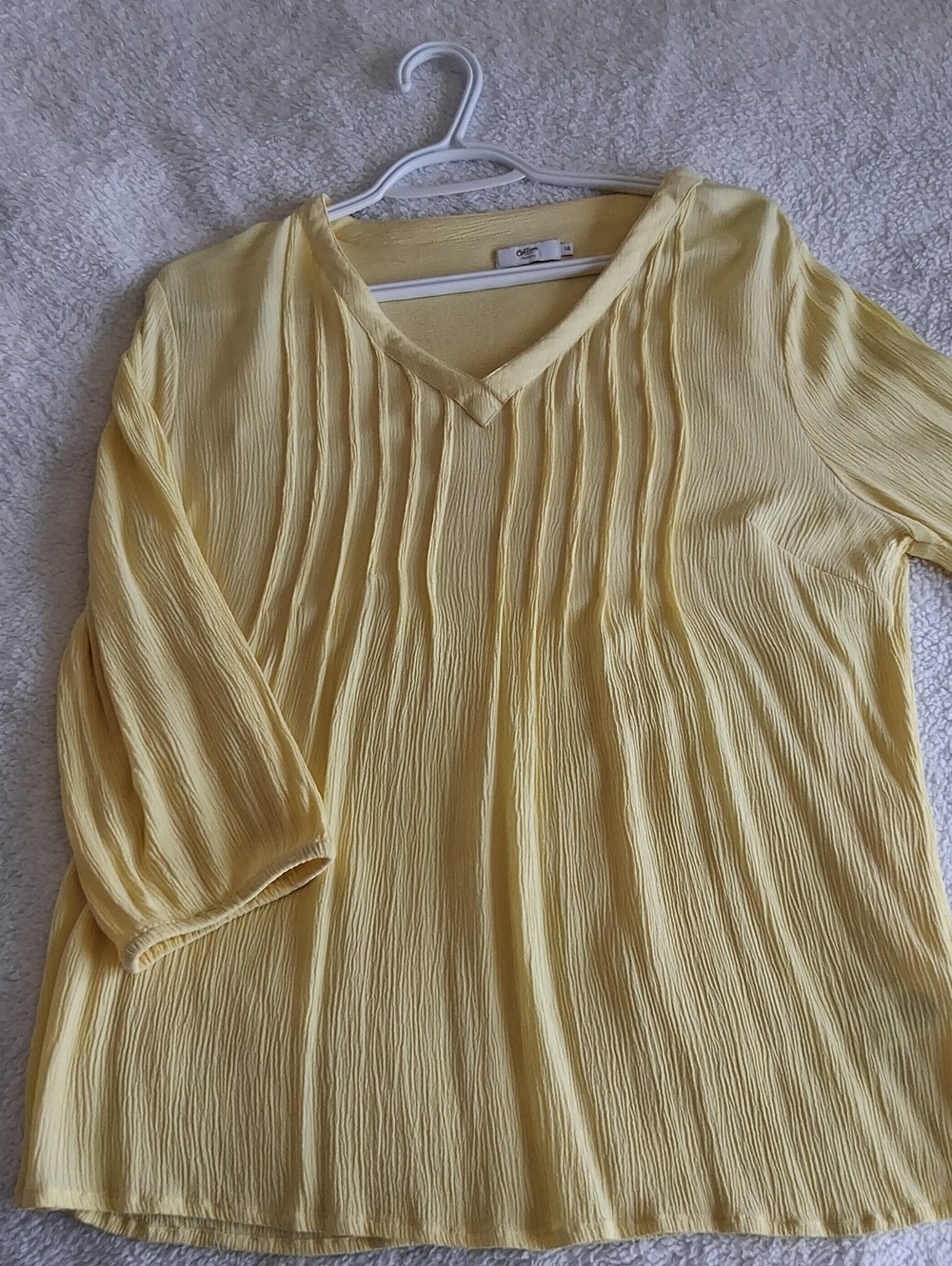 Lemon V-Neck Pleated Women’s Top